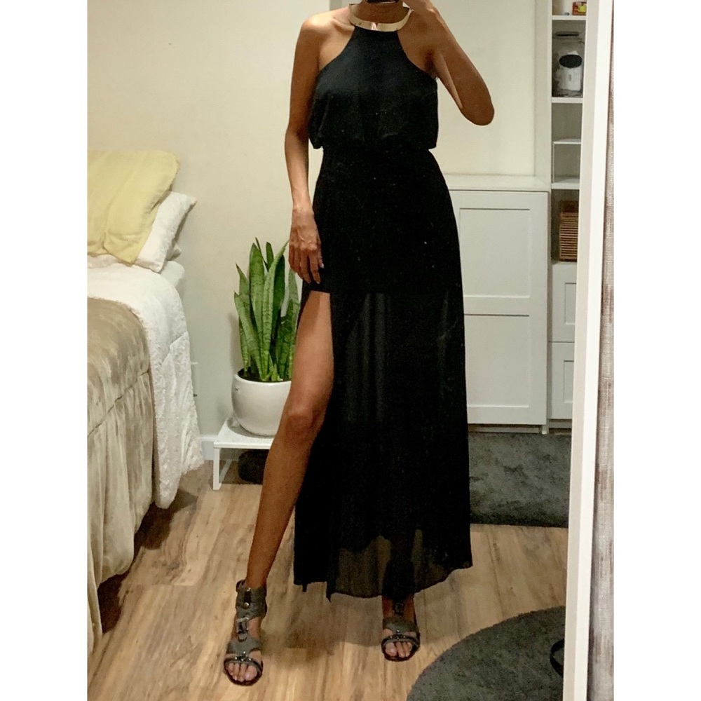 May & July Black Maxi Formal Dress